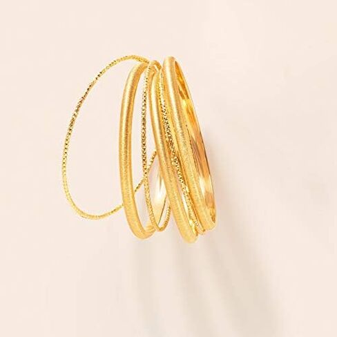 Ross-Simons Italian 18kt Gold Over Sterling Silver Jewelry Set: 7 Bangle Bracelets. 8.5 inches in Saudi Arabia