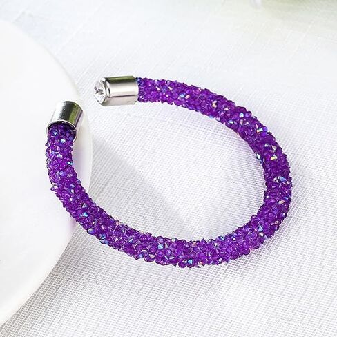 COLORFUL BLING Adjustable Glitter Rhinestone Bangle Sparkly Crystal Wedding Bridal Statement Bracelet Jewelry for Women in Saudi Arabia