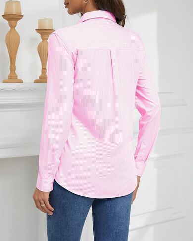 Wrinkle Free Womens Button Down Shirts for Women Long Sleeve Stretch Business Office Formal Work Blouses Tops in Kuwait