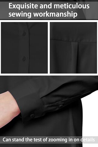 Wrinkle Free Womens Button Down Shirts for Women Long Sleeve Stretch Business Office Formal Work Blouses Tops in Kuwait