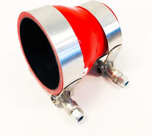 Upgr8 Universal 4-Ply عالي الأداء 1.75 بوصة إلى 2.5 بوصة خرطوم سيليكون مقرنة مستقيمة 45 مم إلى 63 مم + مشبك مسمار T (1.75 بوصة - 2.5 بوصة أحمر) in Kuwait