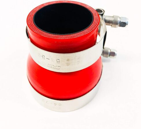 Upgr8 Universal 4-Ply عالي الأداء 1.75 بوصة إلى 2.5 بوصة خرطوم سيليكون مقرنة مستقيمة 45 مم إلى 63 مم + مشبك مسمار T (1.75 بوصة - 2.5 بوصة أحمر) in Kuwait