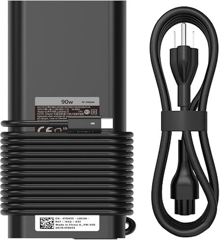 90 واط USB C نوع C محول التيار المتردد شاحن الكمبيوتر المحمول لـ Dell XPS 13 Precision 3540 Latitude 3400 3500 5289 5300 2in1 7400 2in1 7300 7390 2in1 7200 2in1 5400 0TDK33 LA90PM170 DA90PM170 سلك إمداد الطاقة in Kuwait