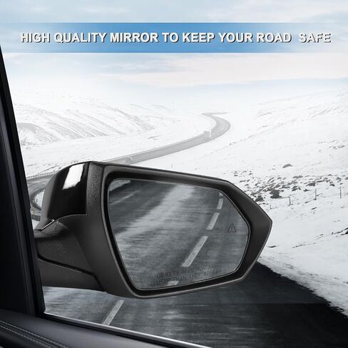 Right Passenger Side Mirror Fits 2021 2022 2023 2024 Hyundai Elantra with Power Glass Heated Blind Spot Detection Turn Signal and Manual Folding Match to Black Replace 87620AA170 (8Pins) in Saudi Arabia