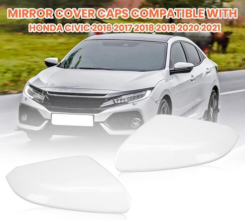 Driver Side Mirror Cover Compatible with 2016 2017 2018 2019 2020 2021 Honda Civic,2019 2020 2021 Honda Insight Mirror Cover Replacement,Glossy Black Mirror Cap LH in Saudi Arabia