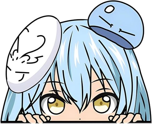 5.1 ''Rimuru Peeker أنيمي سيارة الشارات ملصقات نافذة دراجة نارية الوفير محمول غطاء صندوق السيارة مقاوم للماء الفينيل الديكور in Saudi Arabia