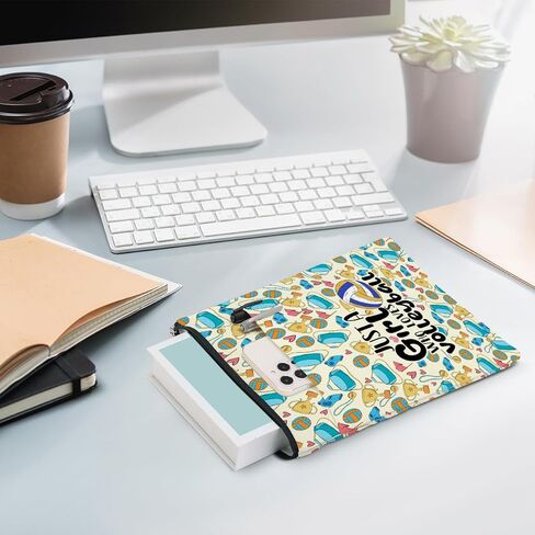 Cute Volleyball Book Lovers Gifts Book Sleeve Volleyball Gifts for Teen Girls Women Book Pouch Book Protector with Front Pocket Volleyball Stuff Birthday Christmas Book Accessories Book Club Gifts in Saudi Arabia