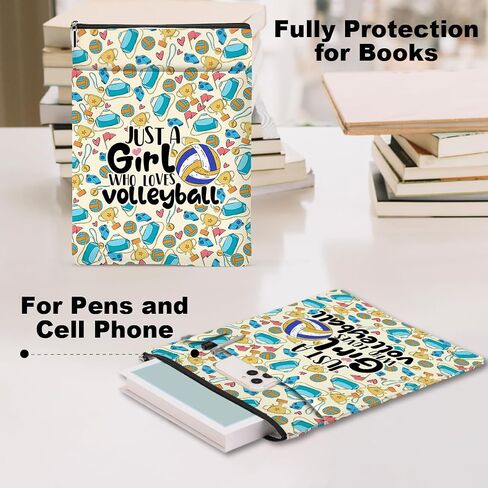 Cute Volleyball Book Lovers Gifts Book Sleeve Volleyball Gifts for Teen Girls Women Book Pouch Book Protector with Front Pocket Volleyball Stuff Birthday Christmas Book Accessories Book Club Gifts in Saudi Arabia