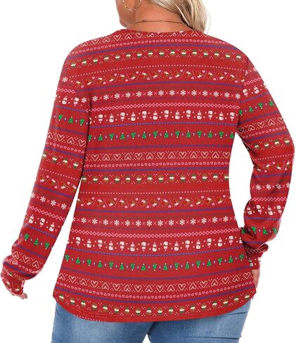 Anymeet Plus Size Tops for Women Long Sleeve Tunic Casual Shirts Square Neck Blouse 1X-5X in Kuwait
