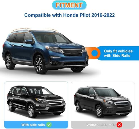 JDMON Roof Rack Cross Bars Compatible with Honda Pilot 2022 2021 2020 2019 2018 2017 2016 with Side Rails, Aluminum Alloy Luggage Rack Roof Bar for Rooftop Cargo Carrier Rack Kayak Canoe Snowboard in Saudi Arabia
