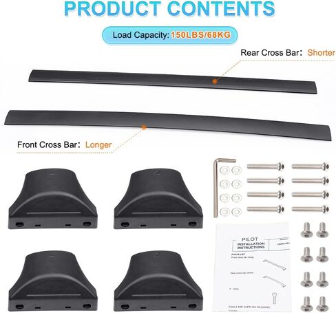 JDMON Roof Rack Cross Bars Compatible with Honda Pilot 2022 2021 2020 2019 2018 2017 2016 with Side Rails, Aluminum Alloy Luggage Rack Roof Bar for Rooftop Cargo Carrier Rack Kayak Canoe Snowboard in Saudi Arabia