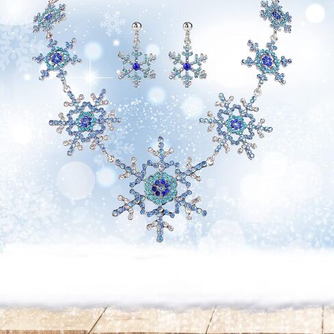 EVER FAITH Silver-Tone Snowflake Austrian Crystal Bridal Necklace Earrings Set in Saudi Arabia
