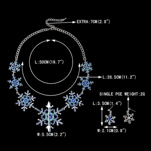 EVER FAITH Silver-Tone Snowflake Austrian Crystal Bridal Necklace Earrings Set in Saudi Arabia