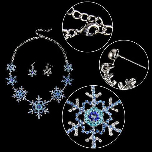 EVER FAITH Silver-Tone Snowflake Austrian Crystal Bridal Necklace Earrings Set in Saudi Arabia