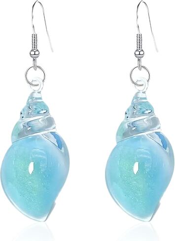 Bohemian Hawaii Seashell Earrings Resin Seashell Drop Dangle Earrings for Women in Saudi Arabia