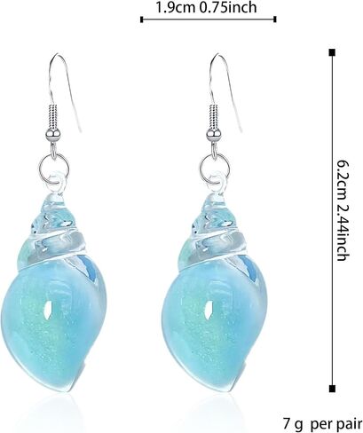Bohemian Hawaii Seashell Earrings Resin Seashell Drop Dangle Earrings for Women in Saudi Arabia