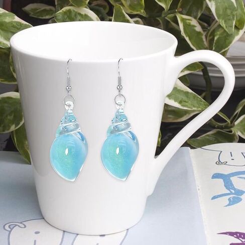 Bohemian Hawaii Seashell Earrings Resin Seashell Drop Dangle Earrings for Women in Saudi Arabia