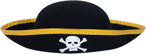 Dzrige قبعة قرصان الهالوين قبعة قرصان الكاريبي قبعة كلاسيكية مطبوعة على شكل جمجمة القراصنة الكابتن زي قبعة مضحكة لحفلات القراصنة لحفلات الهالوين التنكرية وحفلات أعياد الميلاد in Kuwait