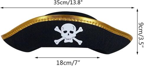 Dzrige قبعة قرصان الهالوين قبعة قرصان الكاريبي قبعة كلاسيكية مطبوعة على شكل جمجمة القراصنة الكابتن زي قبعة مضحكة لحفلات القراصنة لحفلات الهالوين التنكرية وحفلات أعياد الميلاد in Kuwait