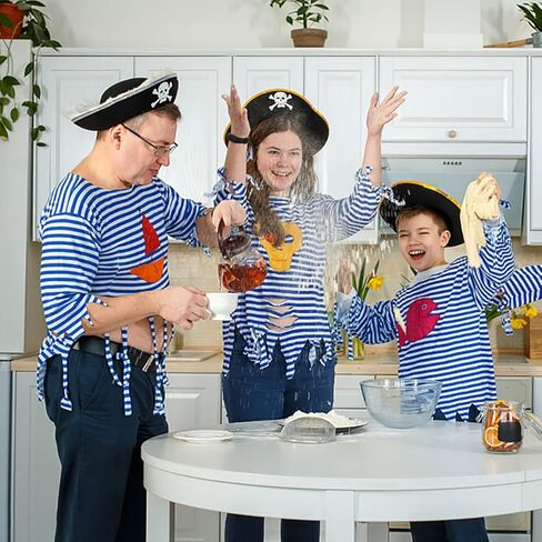 Dzrige قبعة قرصان الهالوين قبعة قرصان الكاريبي قبعة كلاسيكية مطبوعة على شكل جمجمة القراصنة الكابتن زي قبعة مضحكة لحفلات القراصنة لحفلات الهالوين التنكرية وحفلات أعياد الميلاد in Kuwait