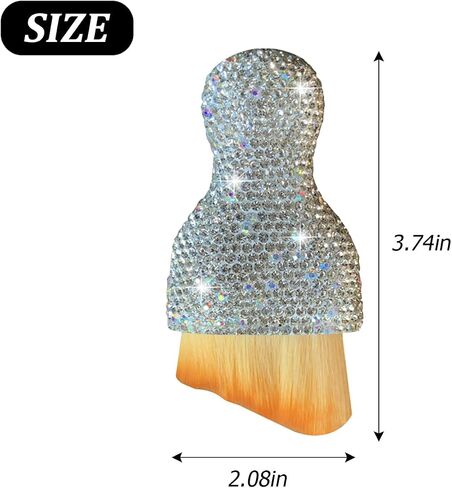 Bling Car Interior Dust Brush, Crystal Rhinestone Soft Auto Detailing Cleaning Brush, Sparkling Diamond Vehicle Dashboard Air Vent Cleaner for Women Girls, Universal for Vehicles (White) in Saudi Arabia