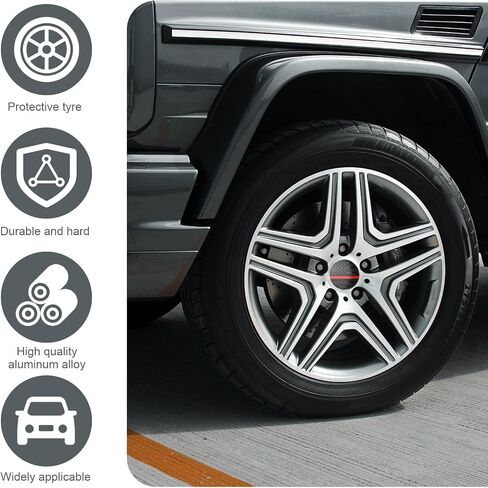 4 PCS Car Wheel Center Caps, Waterproof and Durable Round Car Hub Caps, American Flag Design Decoration, Universal Waterproof Vehicle Rim Decoration, Universal for Cars Trucks SUVs (Red) in Saudi Arabia