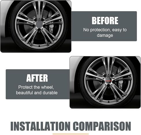 4 PCS Car Wheel Center Caps, Waterproof and Durable Round Car Hub Caps, American Flag Design Decoration, Universal Waterproof Vehicle Rim Decoration, Universal for Cars Trucks SUVs (Red) in Saudi Arabia