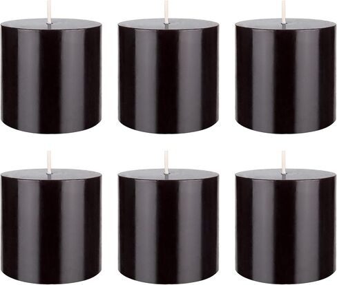 Mega Candles 1 pc Unscented Black Round Pillar Candle, Hand Poured Premium Wax Candles 3 Inch x 3 Inch, Home Décor, Wedding Receptions, Baby Showers, Birthdays, Celebrations, Party Favors & More in Saudi Arabia