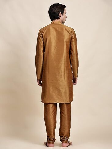 SKAVIJ Men's Art Silk Tunic Kurta Pyjama Casual Ethnic Dress Regular Fit in Saudi Arabia