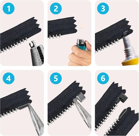20 Sets #5 Zipper Stopper Repair Kit Metal Zipper Stop Zipper Slider Replacement for Jackets Coats DIY Sewing Replacement in Saudi Arabia