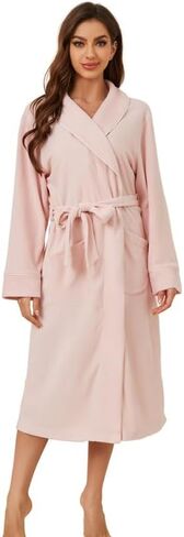 Women Lightweight Fleece Robe,Soft Long Shawl Collar Bathrobe For Women. in Saudi Arabia