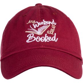 Ann Arbor T-shirt Co. My Weekend is All Booked | Funny Cute Book Club Reader Reading Women's Baseball Dad Hat