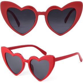 ADE WU Heart Shaped Sunglasses Women Vintage Retro Heart Cat Eye Sun Glasses UV Protection