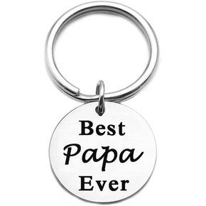 Birthday Christmas Gifts for Papa from Granddaughter Grandson, Grandpa Grandfather Gifts from Grandkids, Best Papa Ever Keychain from Grandchildren