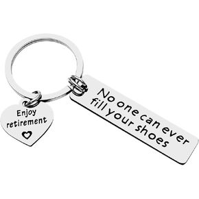 Funny Retirement Keychain for Women Men Friends Boss Coworker Birthday Gifts for Teacher Nurse Staff Employee Colleagues Leaving Farewell Going Away Goodbye Retired Gifts Enjoy Retirement Jewelry