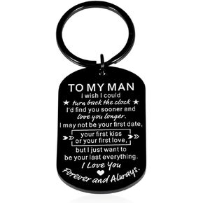To My Man Keychain Valentine’s Day Gifts for Him Boyfriend from Girlfriend Romantic Anniversary Birthday Gifts for Husband from Wife Christmas Wedding Engagement Gift for Groom Fiance Couple Gifts