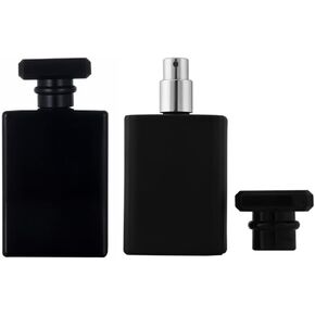 YORROR عبوتان من رذاذ العطور الزجاجي الأسود، زجاجة رذاذ عطر فارغة قابلة لإعادة الملء للرجال والنساء، 100 مل، موزع عطر محمول لرذاذ خفيف للسفر in Saudi Arabia