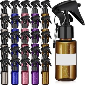 20 Pcs Small Spray Bottle with Keychain 2 oz Plastic Mini Spray Bottles Refillable 60ml Travel Size Spray Bottle with 1 Sheet Sticker Empty Hand Sanitizer Containers for Face Wash, 5 Colors in Kuwait