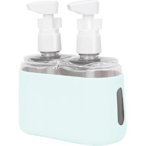 زجاجات السفر لمستلزمات الزينة - زجاجات شامبو وبلسم للسفر لمستلزمات الزينة، حاويات سفر لزجاجات أدوات الزينة 2 في 1، حامل سائل لمضخة أدوات الزينة بحجم مناسب للسفر - أزرق in Kuwait