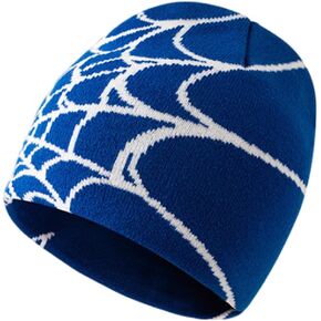 Women's Spider Web Beanie Unisex Y2k Knitted Hats Head Toque Winter Caps Men's Bonnet