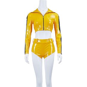 LoliMiss Women's Kill Bill Costume Beatrix Kiddo The Bride Cosplay Battle Suit Halloween Outfit
