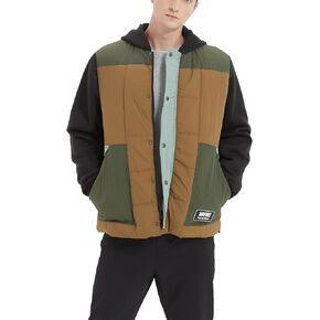 سترة MADHERO الرجالية Hybird المرقعة خفيفة الوزن معزولة بغطاء للرأس بسحاب in Kuwait