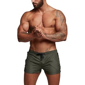 Men's Athletic Shorts 3 Inch Quick Dry Swim Trunks Gym Bodybuilding Short with Mesh Lining