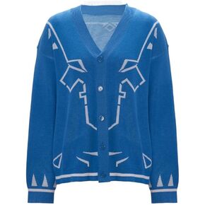 Men's Cardigan for Zelda Link Cosplay Costume Sweater Knitwear Outerwear Fashion Top Blue