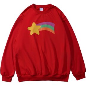 RocailleCos Mabel Pines Cosplay Costume Sweater Rainbow Crewneck Sweatshirt Long Sleeve Top for Women Girls