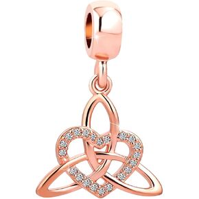 Rose Gold Celtic Heart Love Knot Charm Compatible with Pandora Charms Bracelets in Saudi Arabia