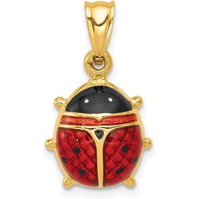 14K Yellow Gold Enameled Ladybug Charm
