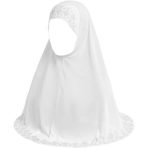 MINGSEECESS Women Glitter Rhinestone Muslim Turban Hijab Cap Modesty Long Head Wrap Scarf Shawl