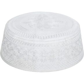 Muslim Prayer Kufi Hat Men Islam Skull Embroidery Cap Beanie Hat Arabian Omani Turkish Prayer Headwear Eid Gift