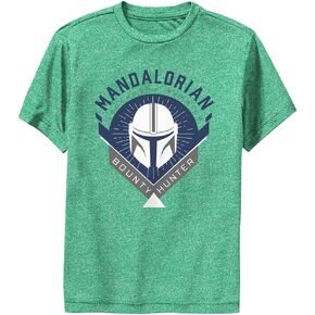Star Wars Mandalorian Crest Boy's Performance Tee, Kelly Heather